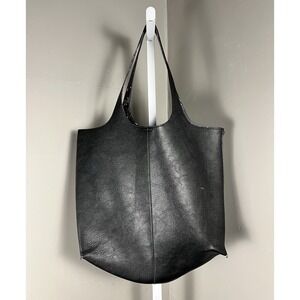 Anthropologie Becca Reversible Tote Bag Black Floral Bucket Bag Vegan